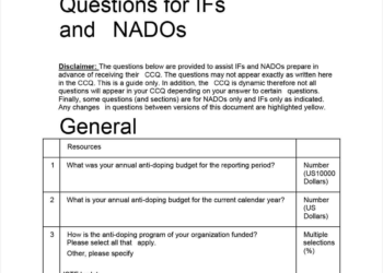 Code Compliance Questionnaire (CCQ) – Questions for IFs and NADOs
