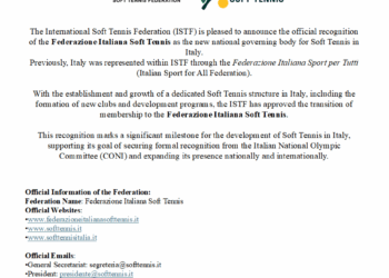 ISTF Welcomes the “Federazione Italiana Soft Tennis” as the Official Member from Italy